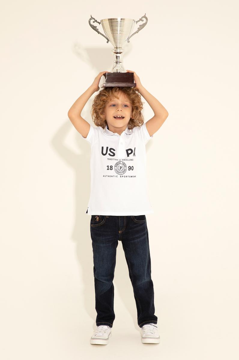 Erkek Çocuk Beyaz Polo Yaka Tişört