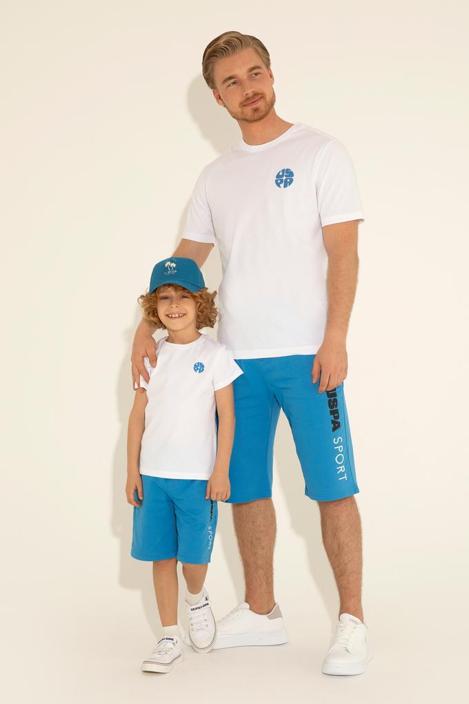 Erkek Çocuk Beyaz Bisiklet Yaka Tişört