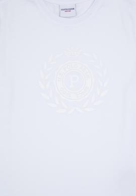 Erkek Çocuk Beyaz Bisiklet Yaka Tişört - 50281684001