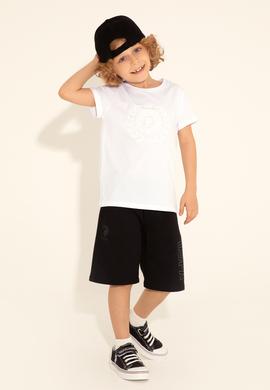 Erkek Çocuk Beyaz Bisiklet Yaka Tişört - 50281684001