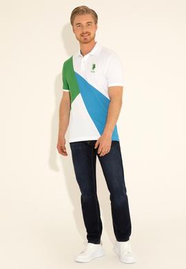 Erkek Regular Fit Polo Yaka Yeşil Tişört - 50281554029