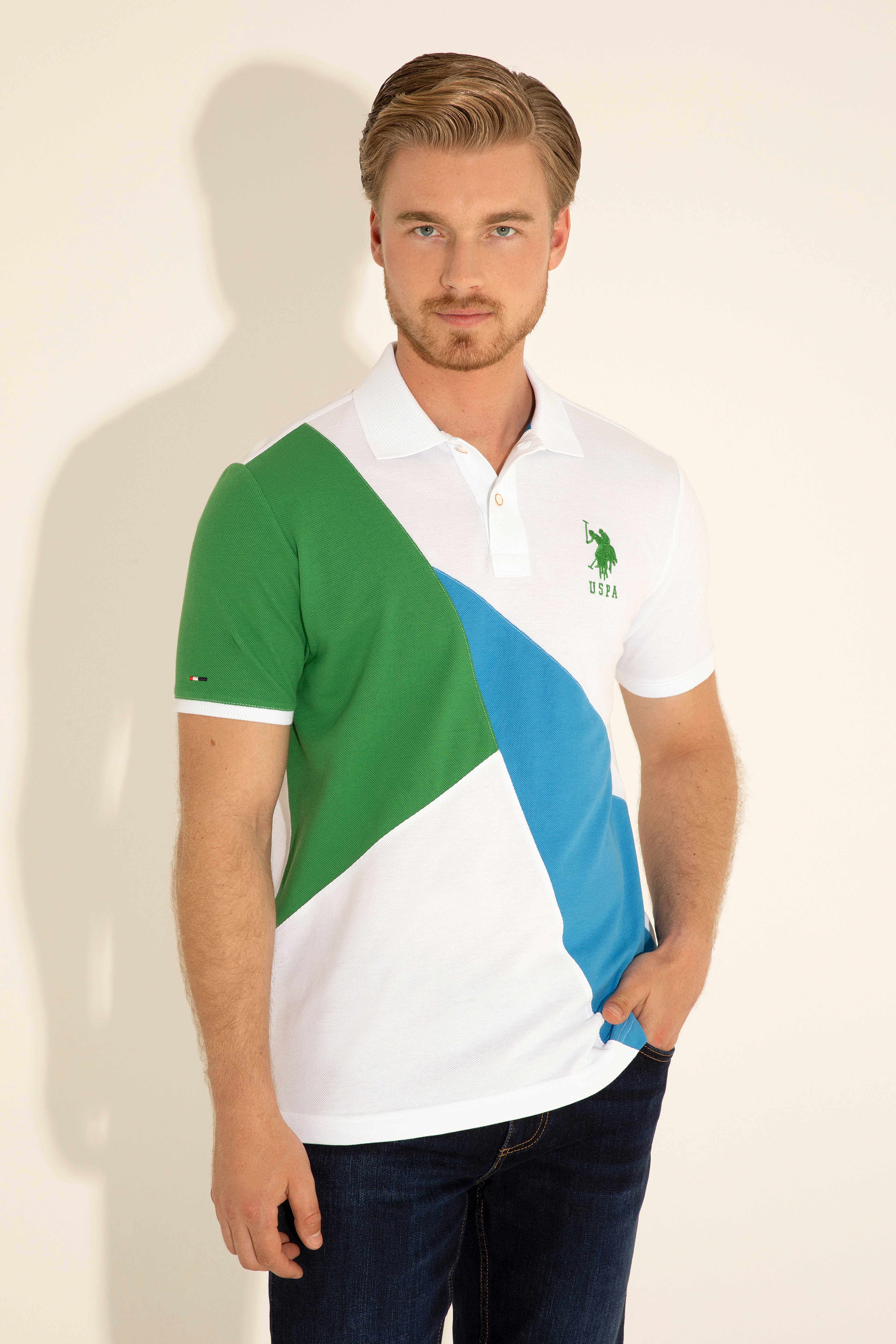 Erkek Regular Fit Polo Yaka Yeşil Tişört