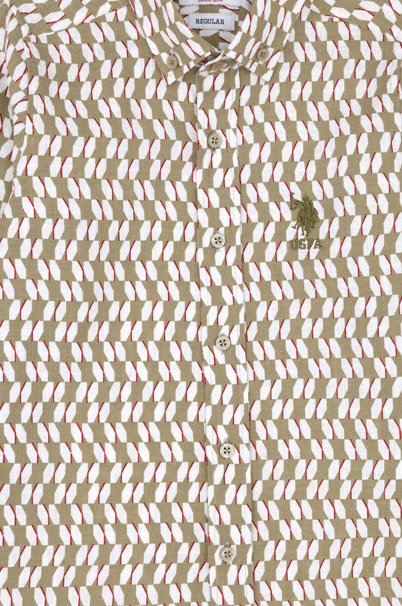 Erkek Çocuk Haki Uzun Kollu Gömlek