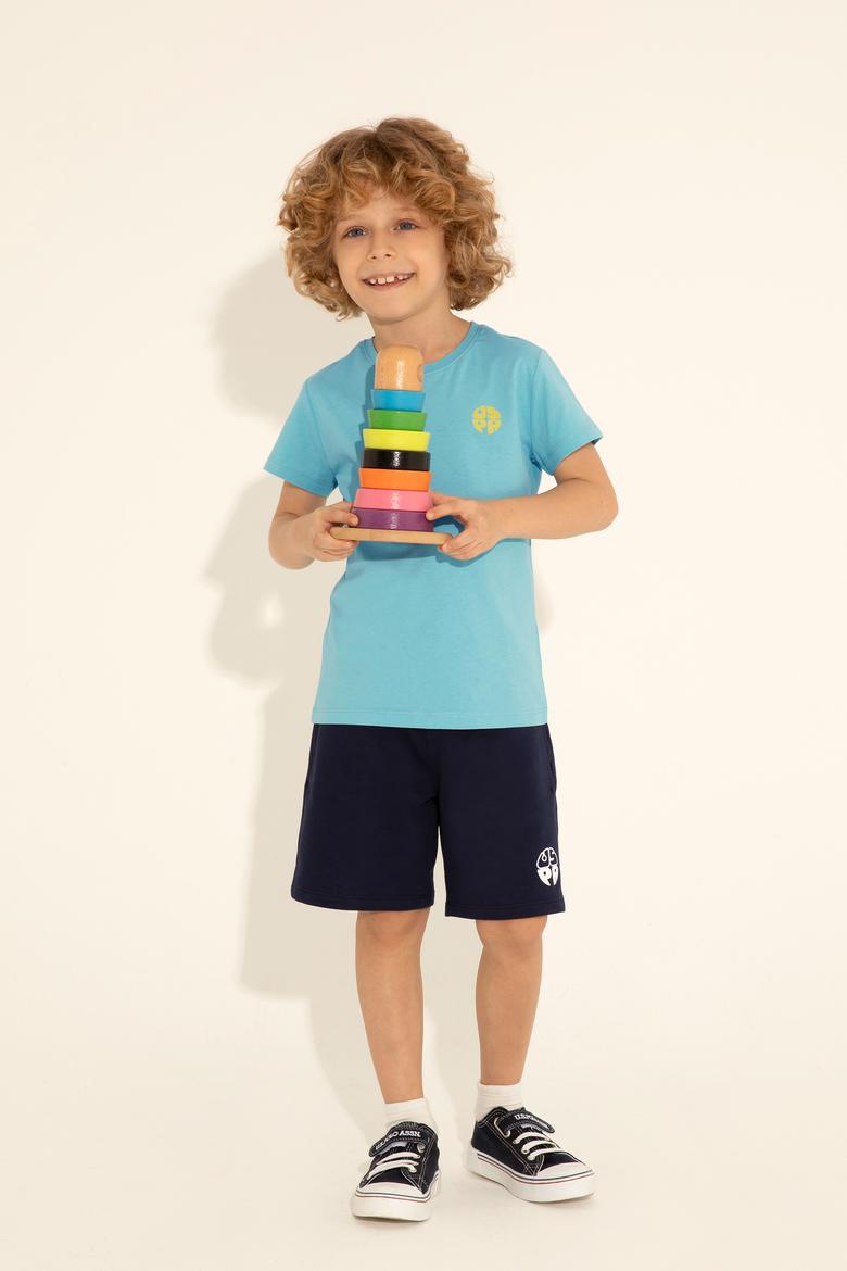 Erkek Çocuk Mint Bisiklet Yaka Tişört - 50288062035