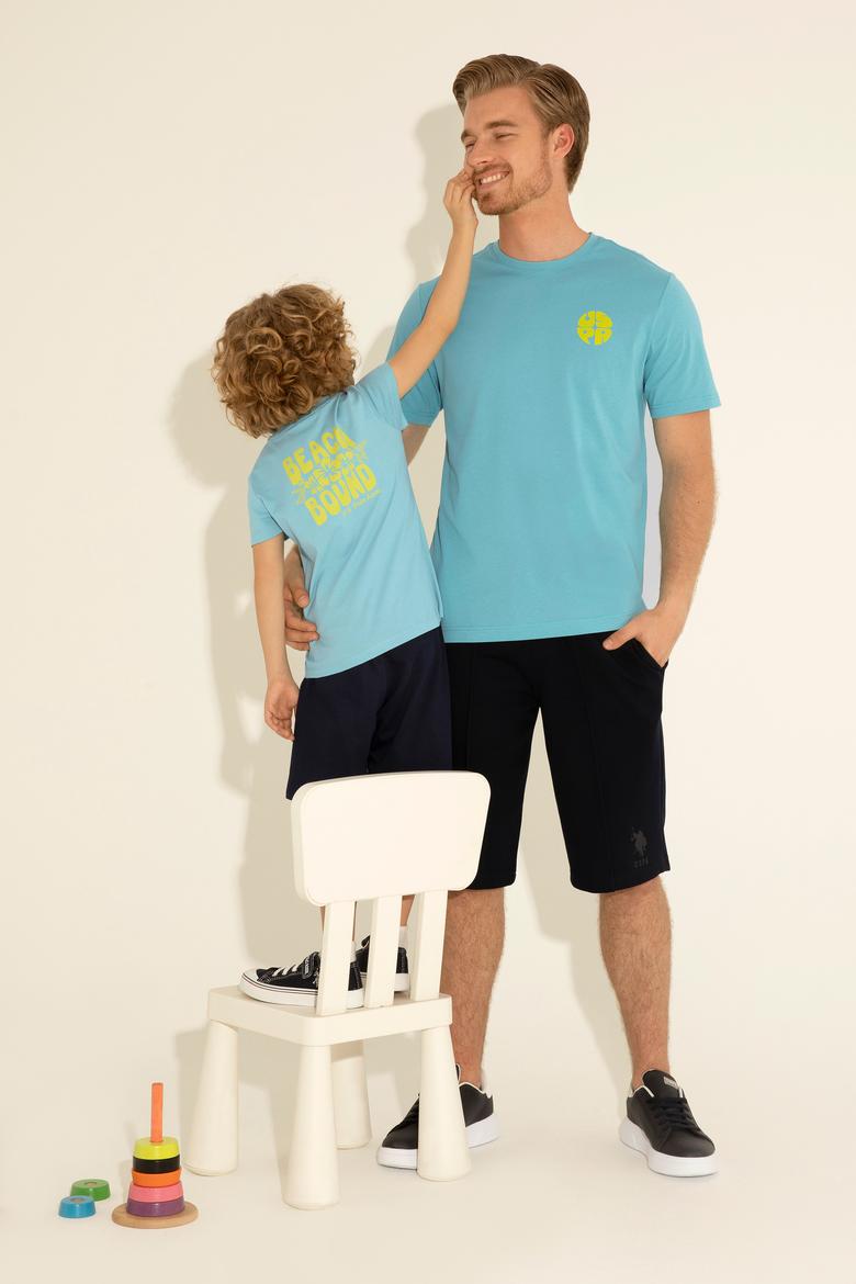 Erkek Çocuk Mint Bisiklet Yaka Tişört