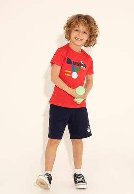 Erkek Çocuk Kırmızı Bisiklet Yaka Tişört - 50281489021