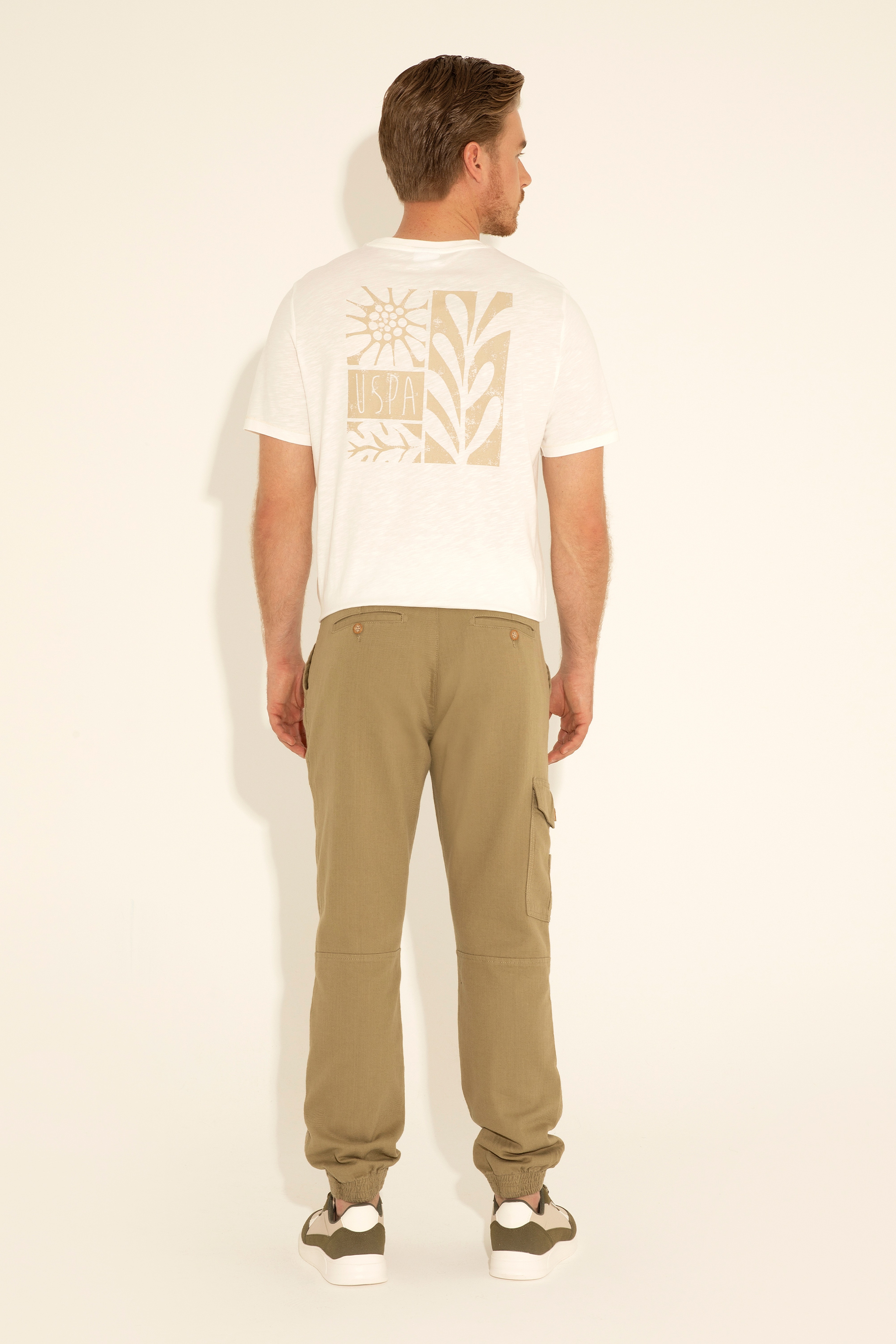 Erkek Jogger Fit Haki Kanvas Pantolon
