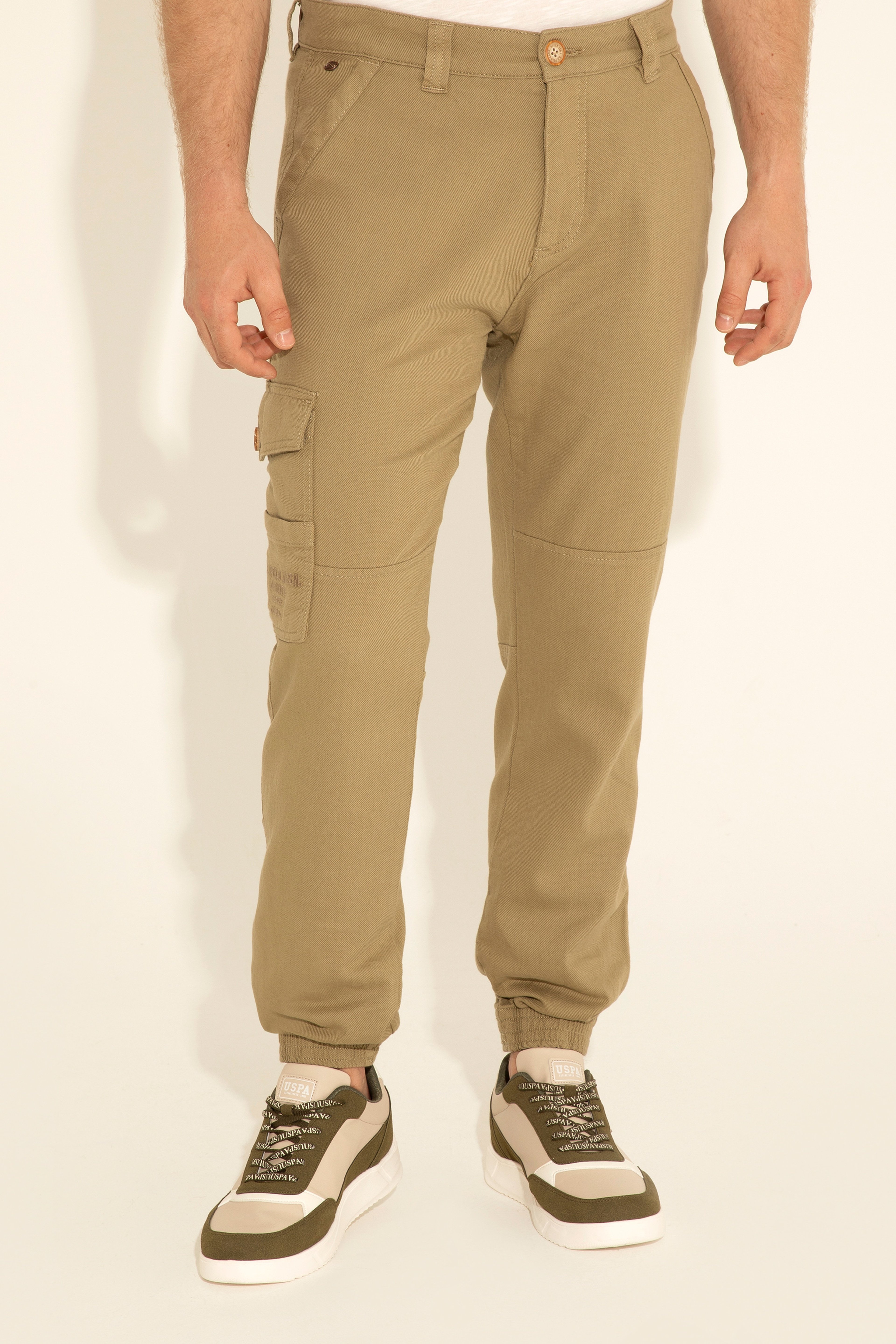 Erkek Jogger Fit Haki Kanvas Pantolon