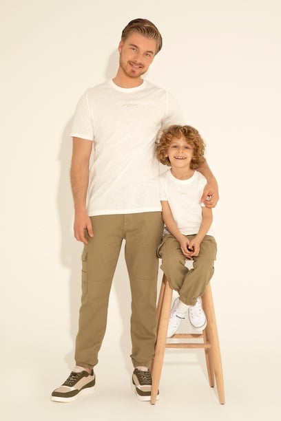 Erkek Jogger Fit Haki Kanvas Pantolon