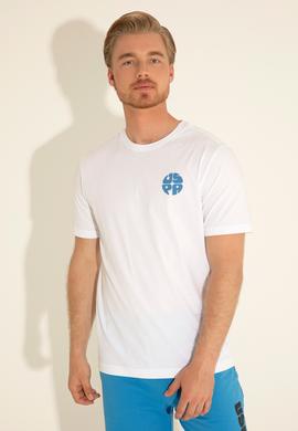 Erkek Regular Fit Bisiklet Yaka Beyaz Tişört - 50287037007