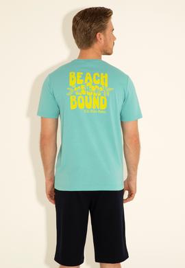 Erkek Regular Fit Bisiklet Yaka Mint Tişört - 50287037011