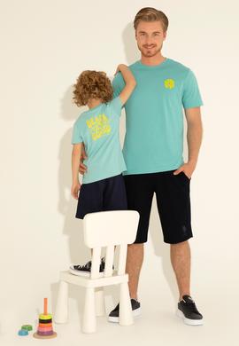 Erkek Regular Fit Bisiklet Yaka Mint Tişört - 50287037011