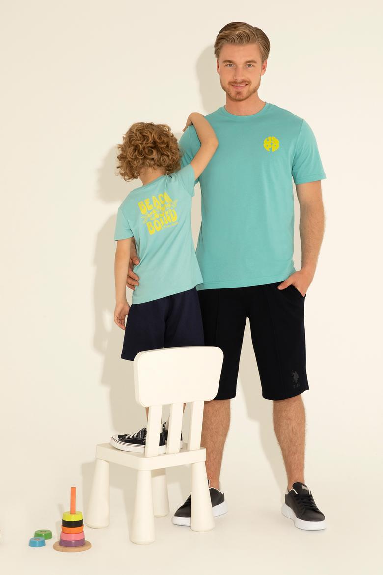 Erkek Regular Fit Bisiklet Yaka Mint Tişört