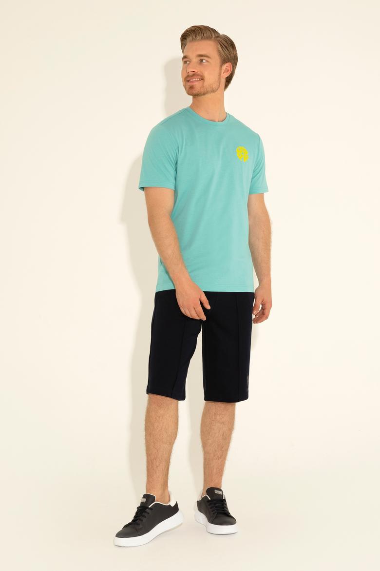 Erkek Regular Fit Bisiklet Yaka Mint Tişört - 50287037011