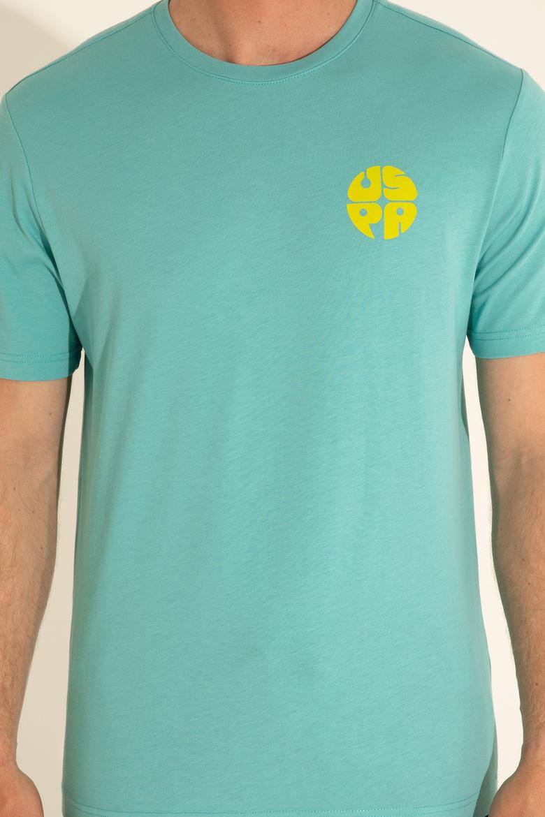 Erkek Regular Fit Bisiklet Yaka Mint Tişört - 50287037011