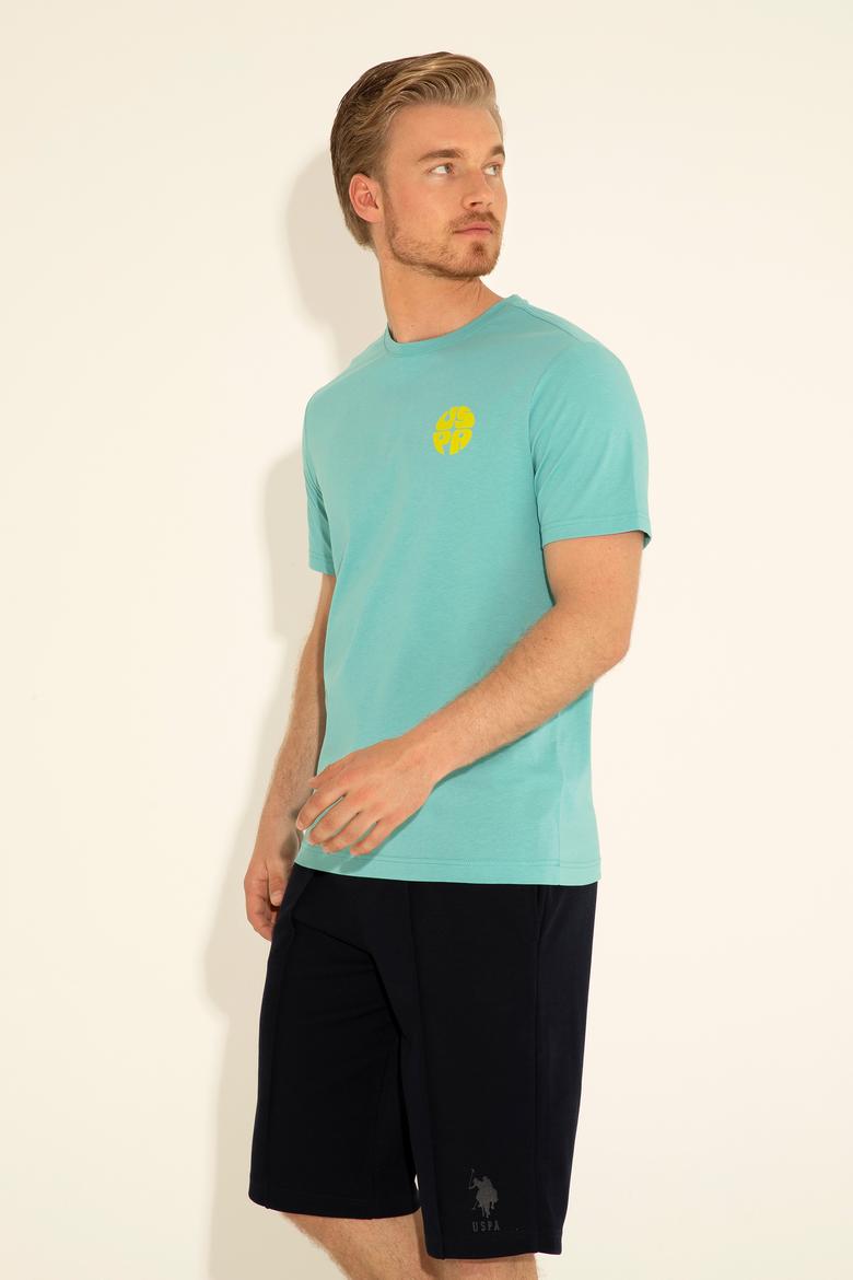 Erkek Regular Fit Bisiklet Yaka Mint Tişört - 50287037011