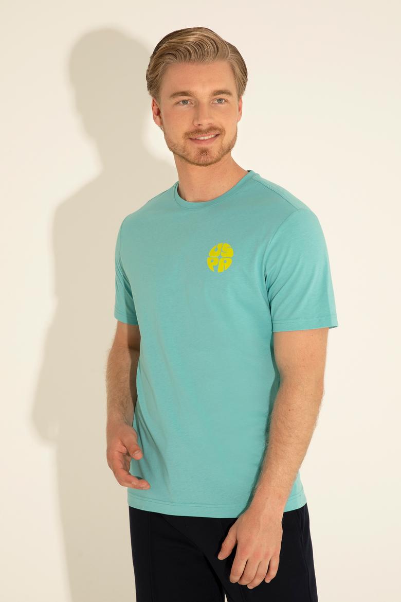 Erkek Regular Fit Bisiklet Yaka Mint Tişört - 50287037011