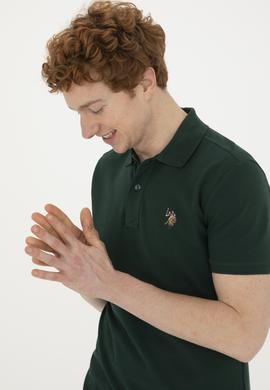 Erkek Koyu Yeşil Basic Tişört - 50267944170