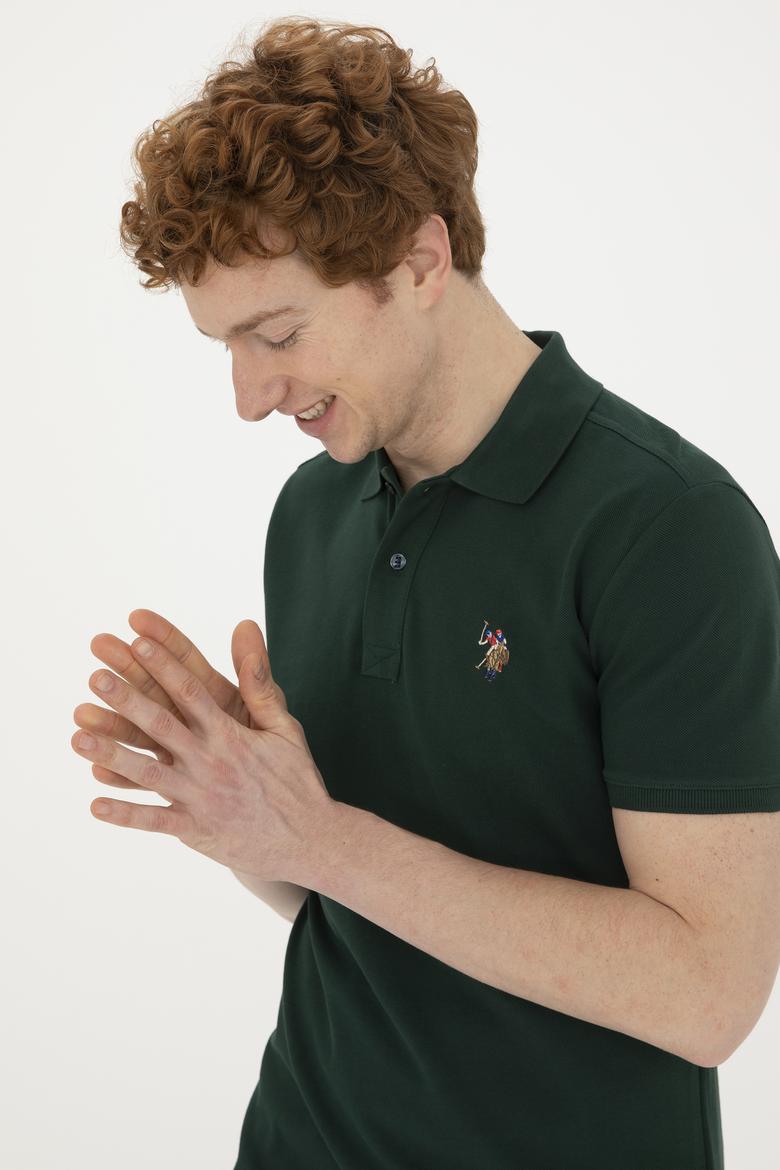 Erkek Koyu Yeşil Basic Tişört - 50267944170