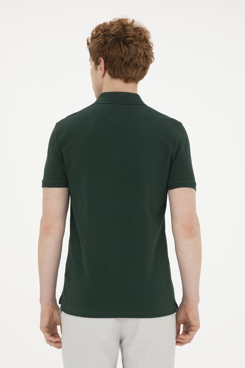 Erkek Koyu Yeşil Basic Tişört - 50267944170