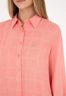 Kadın Somon Uzun Kollu Gömlek - 50272152023