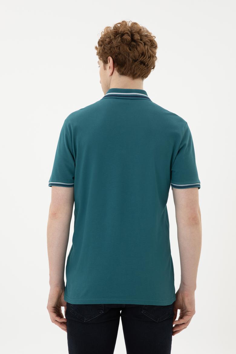 Erkek Koyu Yeşil Basic Tişört - 50284639157