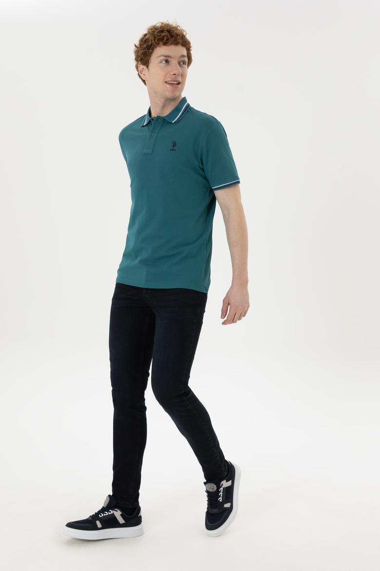 Erkek Koyu Yeşil Basic Tişört - 50284639157