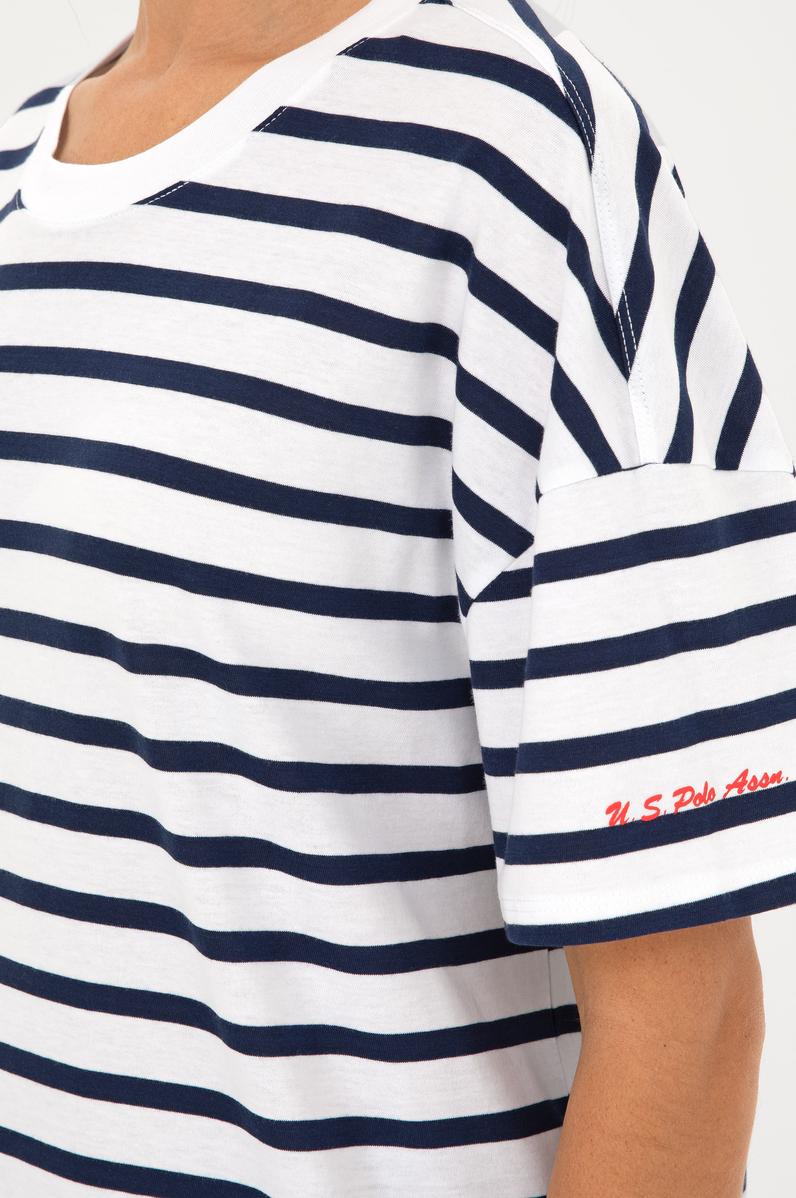 Kadın Beyaz Bisiklet Yaka Tişört