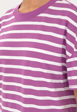 Kadın Mor Bisiklet Yaka Tişört - 50285841023