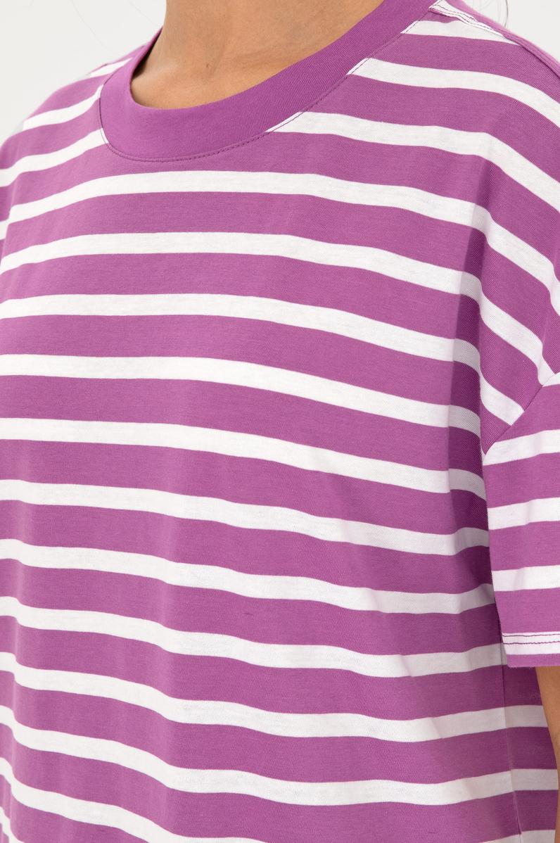 Kadın Mor Bisiklet Yaka Tişört