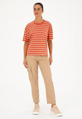 Kadın Pudra Bisiklet Yaka Tişört - 50285841031