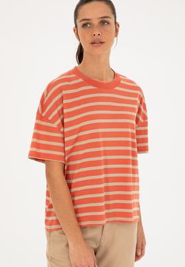 Kadın Pudra Bisiklet Yaka Tişört - 50285841031