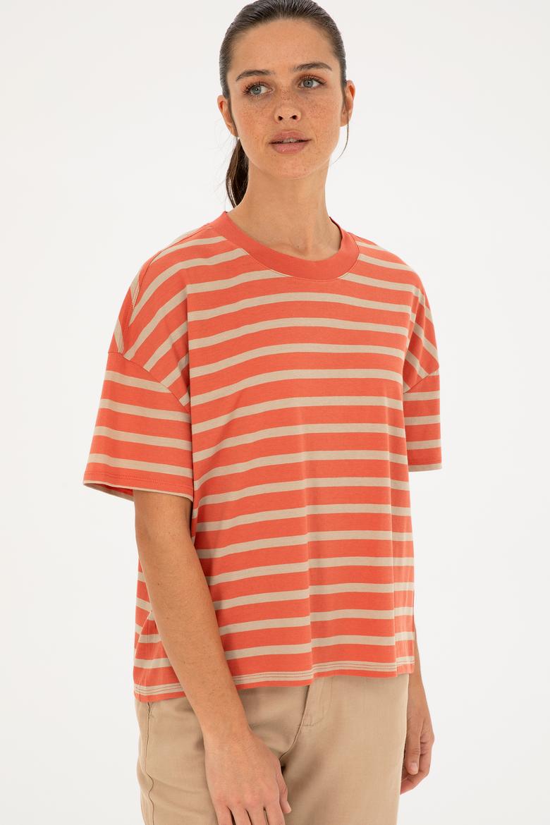 Kadın Pudra Bisiklet Yaka Tişört - 50285841031