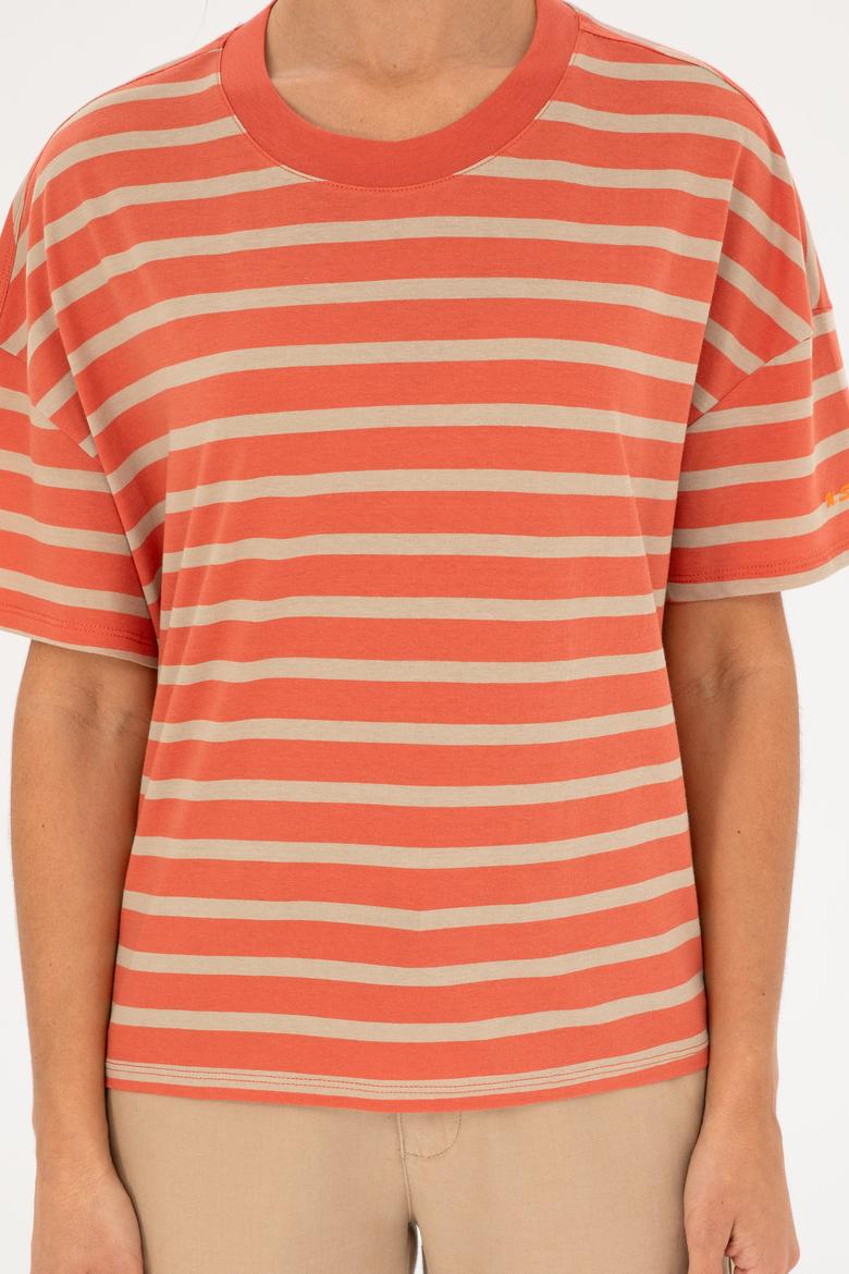 Kadın Pudra Bisiklet Yaka Tişört - 50285841031