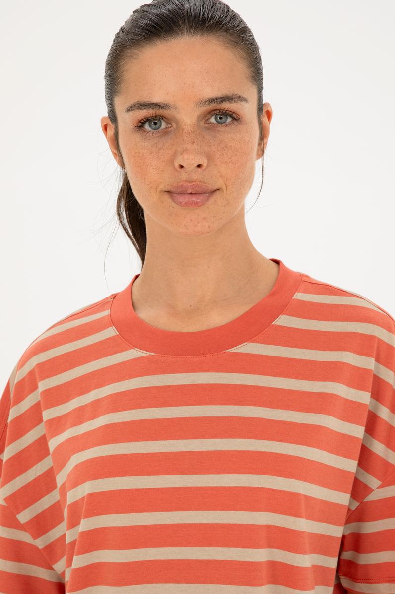 Kadın Pudra Bisiklet Yaka Tişört