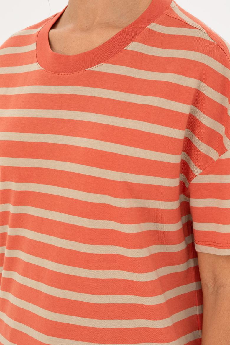 Kadın Pudra Bisiklet Yaka Tişört - 50285841031