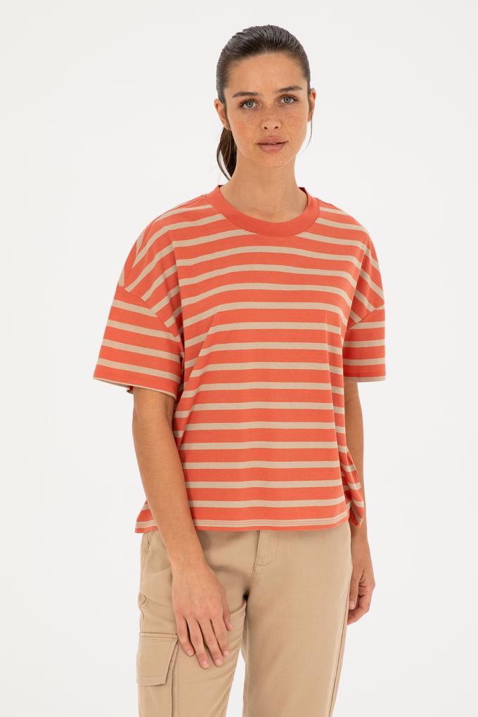 Kadın Pudra Bisiklet Yaka Tişört