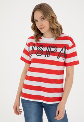 Kadın Kırmızı Bisiklet Yaka Tişört - 50285851001