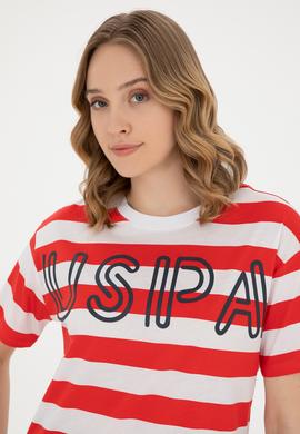 Kadın Kırmızı Bisiklet Yaka Tişört - 50285851001