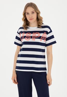 Kadın Lacivert Bisiklet Yaka Tişört - 50285851011