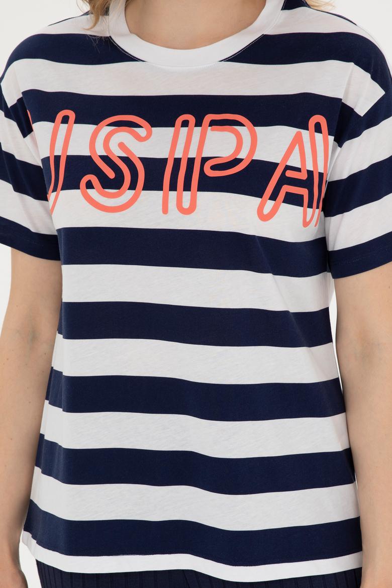 Kadın Lacivert Bisiklet Yaka Tişört - 50285851011