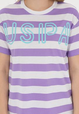 Kadın Lila Bisiklet Yaka Tişört - 50285851025