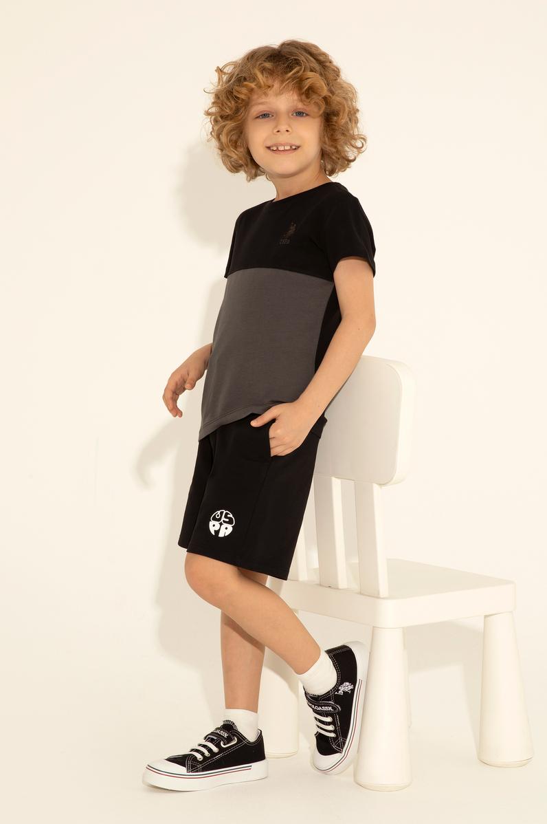Erkek Çocuk Siyah Örme Şort