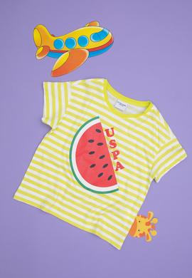 Kız Çocuk Fıstık Yeşili Bisiklet Yaka Tişört - 50288440042