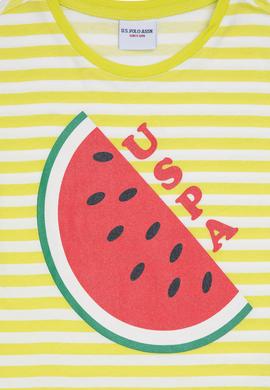 Kız Çocuk Fıstık Yeşili Bisiklet Yaka Tişört - 50288440042