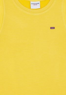 Kız Çocuk Sarı Kolsuz Örme Elbise - 50283379012