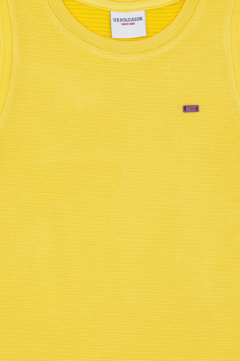 Kız Çocuk Sarı Kolsuz Örme Elbise - 50283379012