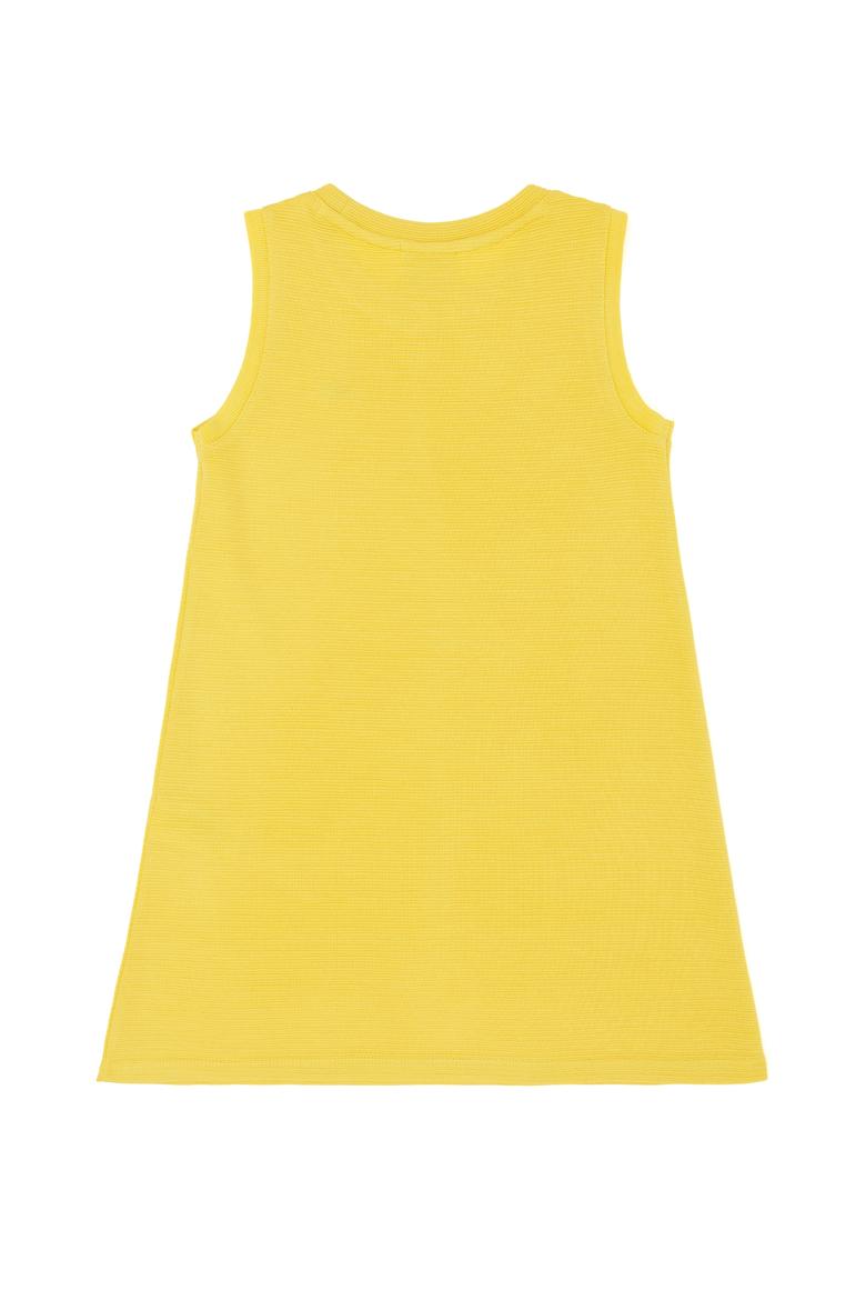 Kız Çocuk Sarı Kolsuz Örme Elbise - 50283379012