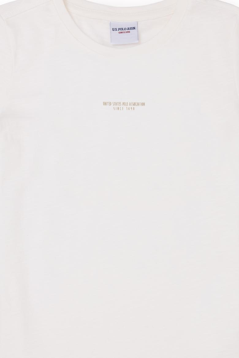 Erkek Çocuk Ekru Bisiklet Yaka Tişört - 50281051034