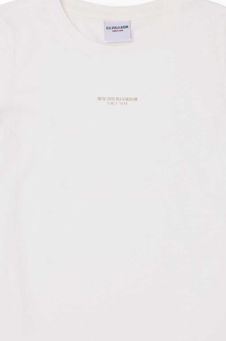 Erkek Çocuk Ekru Bisiklet Yaka Tişört